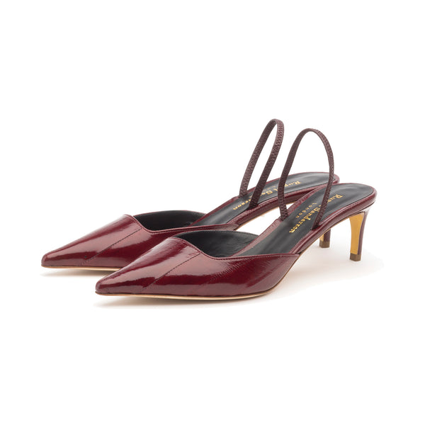 Rupert Sanderson Aminta Merlot Eel 55mm Mid Heels