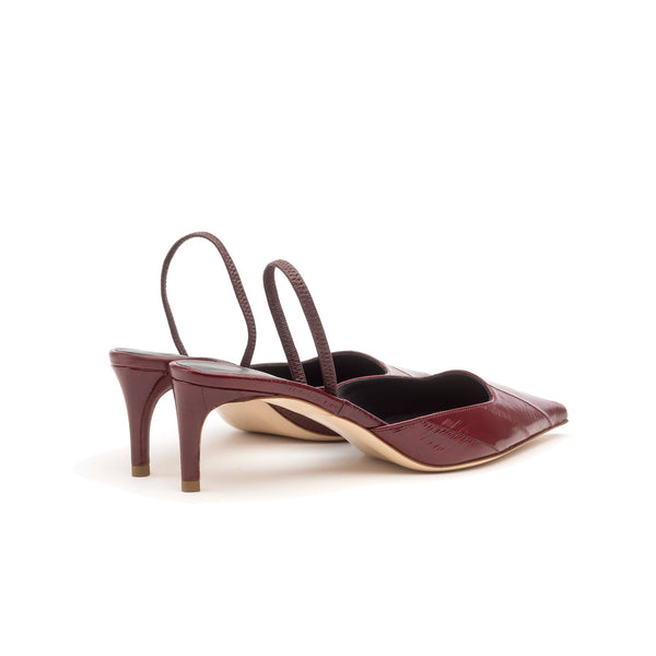 Rupert Sanderson Aminta Merlot Eel 55mm Mid Heels