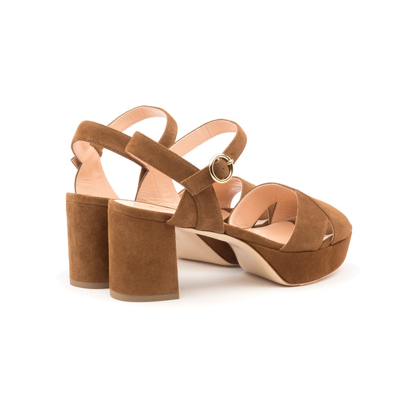 Rupert Sanderson Deidre Coffee Suede 75mm Sandals