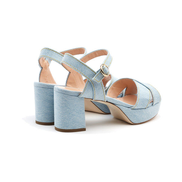 Rupert Sanderson Deidre Washed Denim 75mm Sandals