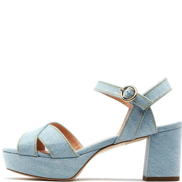 rupert sanderson Deidre Washed Denim 75mm Sandals