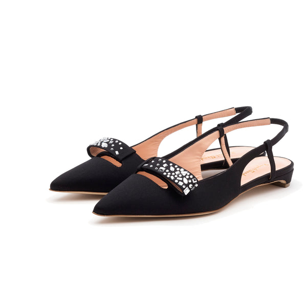 Rupert Sanderson Homai Strass Black Crepe 5mm