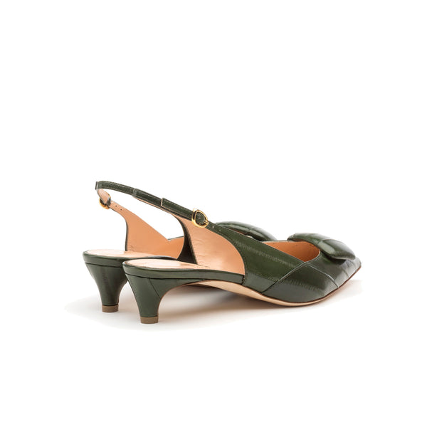 Rupert Sanderson Misty Hunter Green Eel 30mm Heels
