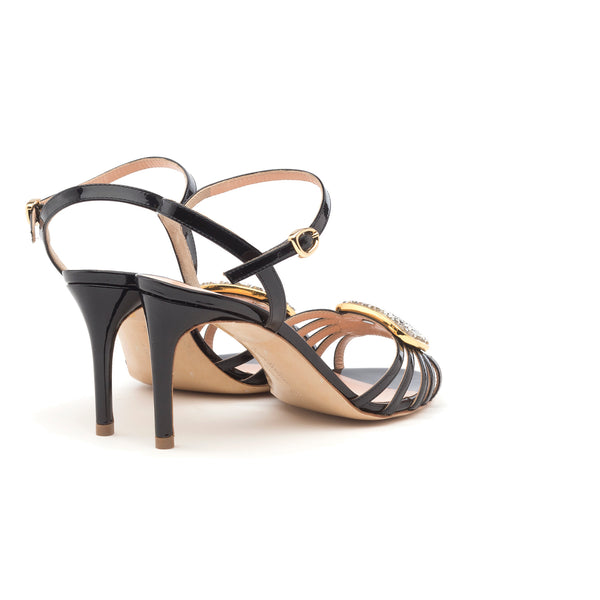 Rupert Sanderson Nakota Crystal Black Patent 75mm