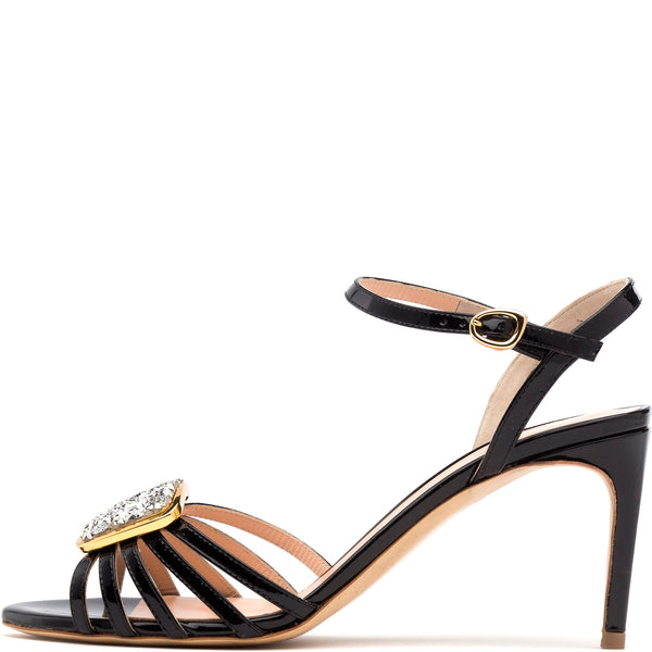 rupert sanderson Nakota Crystal Black Patent 75mm