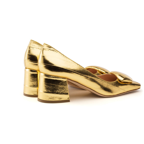 Rupert Sanderson Naxos Gold Eel 60mm Mid Heels