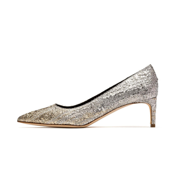 rupert sanderson Nora Silver Gold Drill 60mm Pumps
