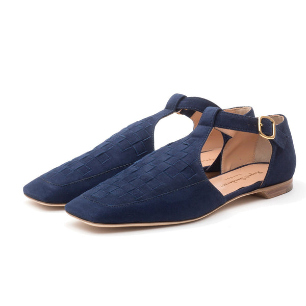 Rupert Sanderson Nuna Midnight Suede 5mm Sandals