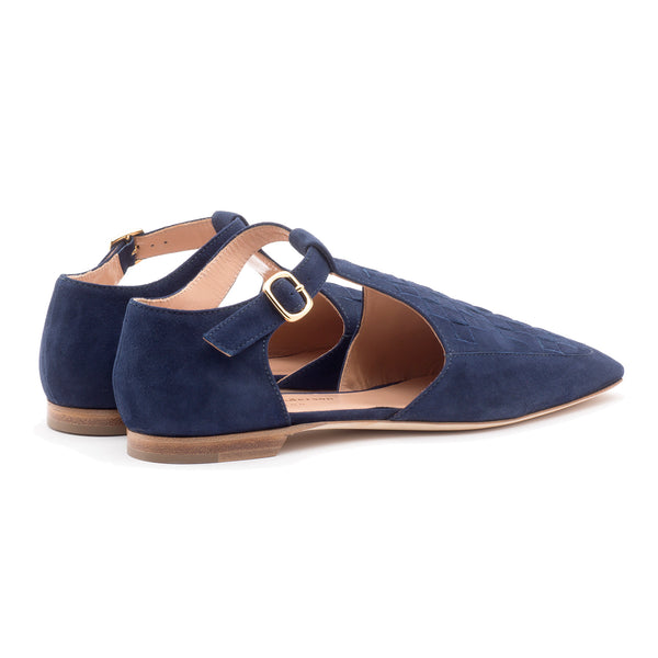 Rupert Sanderson Nuna Midnight Suede 5mm Sandals