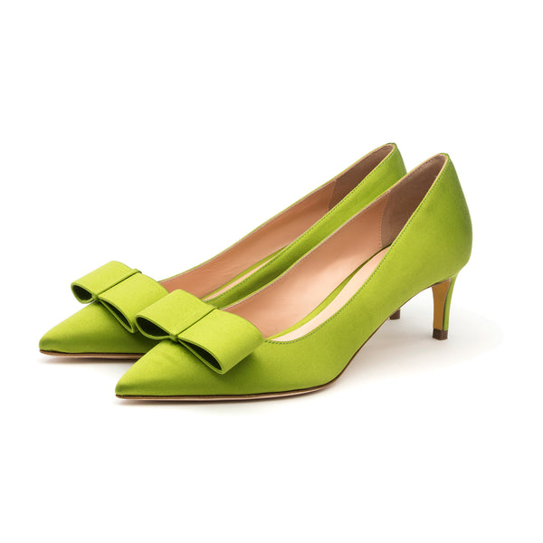 Rupert Sanderson Paragon Olive Satin 55mm Pumps