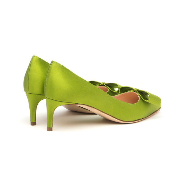 Rupert Sanderson Paragon Olive Satin 55mm Pumps