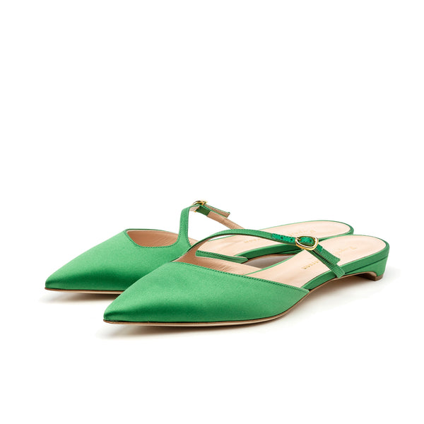 Rupert Sanderson Velma Emerald Satin 5mm