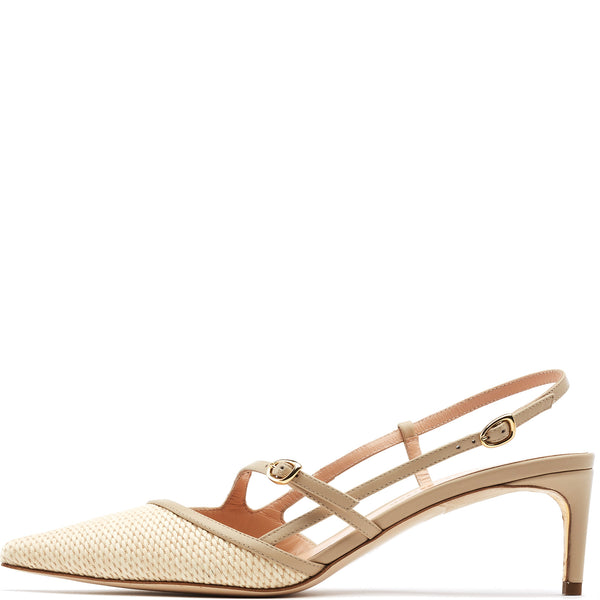 rupert sanderson Suez Natural Weave Calf 55mm Mid Heels