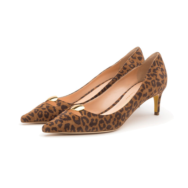 Rupert Sanderson Sybilla Leopardino Suede 55mm Pumps