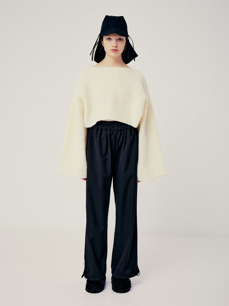 Rus Cama Sweater Ribbed Cropped Sweater