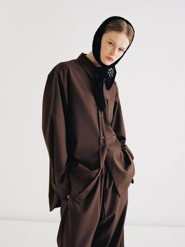 rus Cebola shirt Oversized wool shirt