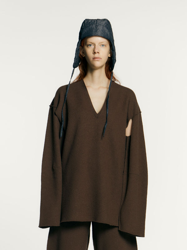 rus Henshin sweater V-neck felted sweater