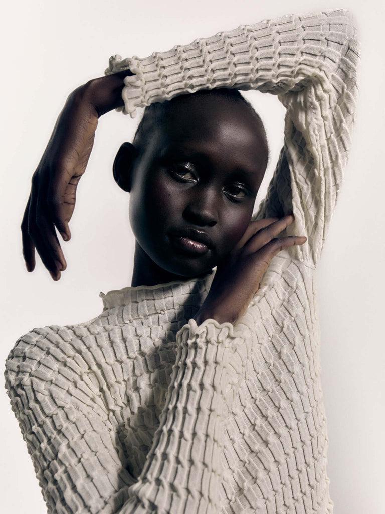 Rus Himitsu Sweater Pleated Elongated Sweater