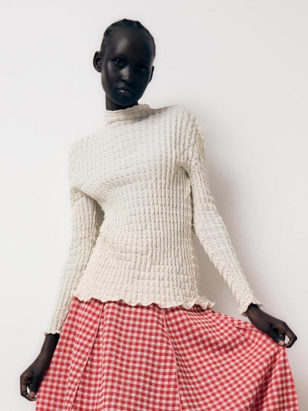 rus Himitsu sweater Pleated elongated sweater