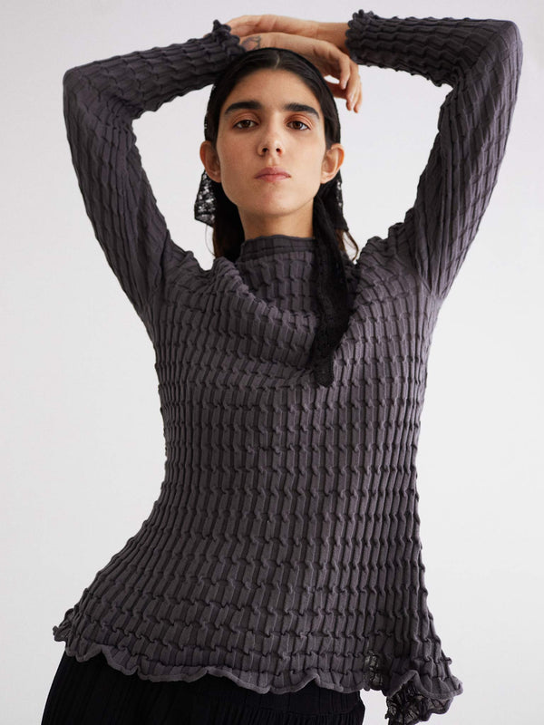 rus Himitsu sweater Pleated elongated sweater