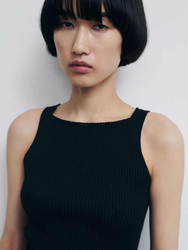 Rus Junko Top Ribbed Sleeveless Top