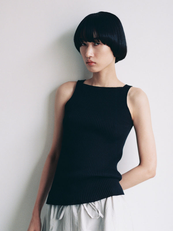 rus Junko top Ribbed sleeveless top