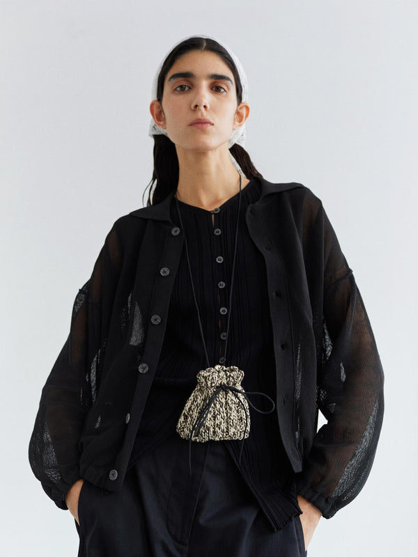 rus Rogu Cardigan Mesh buttoned cardigan