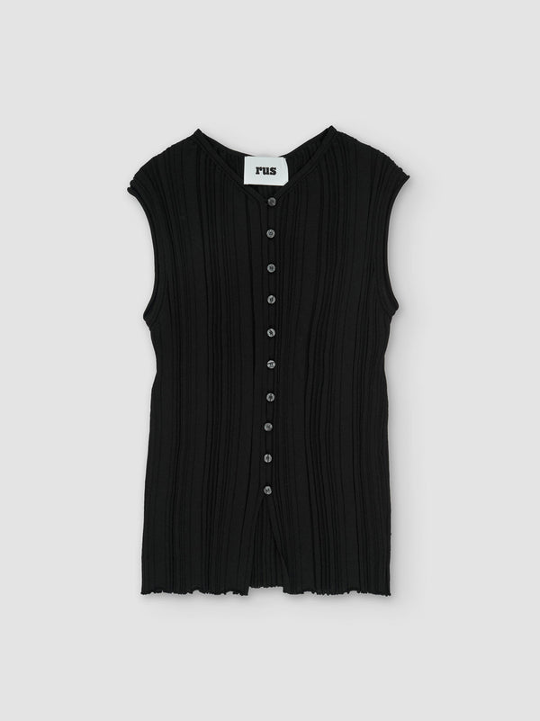 rus Yuki vest Ribbed buttoned vest