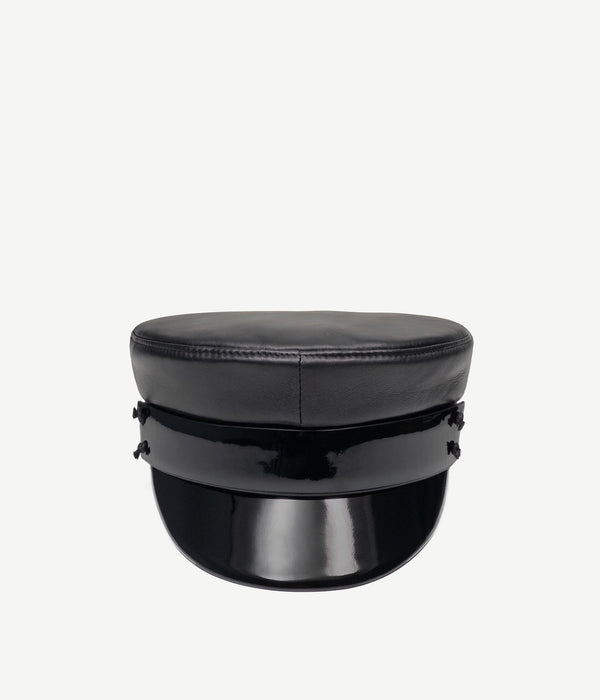 ruslan baginskiy Black Leather Baker Boy Cap • RB United States