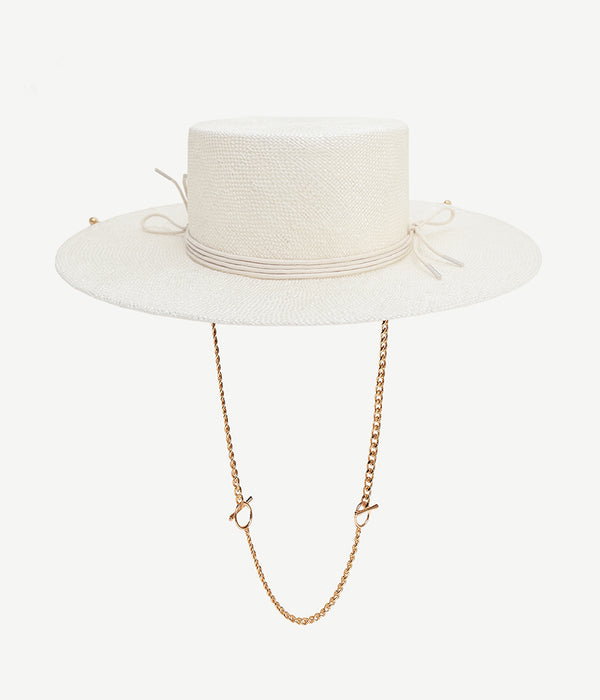 Ruslan Baginskiy Chain Strap Sisal Canotier Hat • RB United States