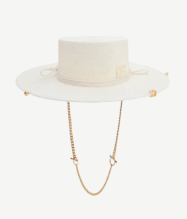 ruslan baginskiy Chain Strap Sisal Canotier Hat • RB United States