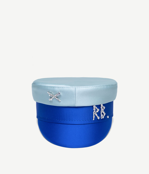 ruslan baginskiy Crystal-embellished Satin Baker Boy Cap • RB United States