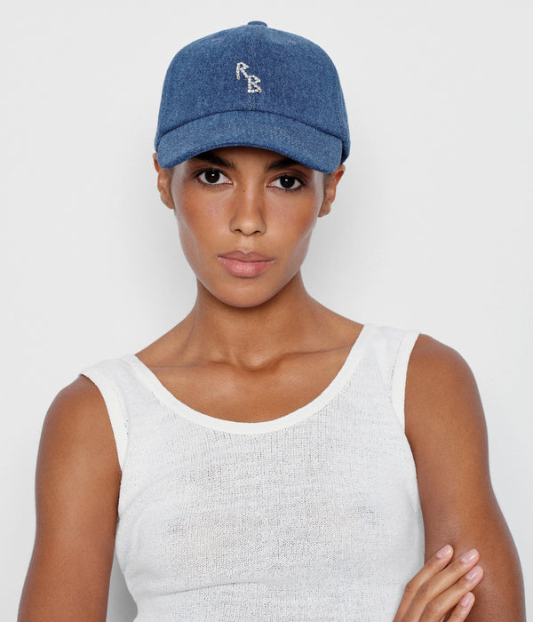 Ruslan Baginskiy Crystal-embroidered Denim Baseball Cap • RB United States