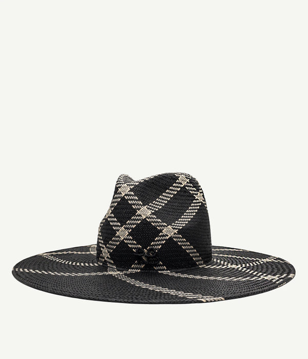Ruslan Baginskiy Diagonal-Stripe Straw Fedora Hat • RB United States