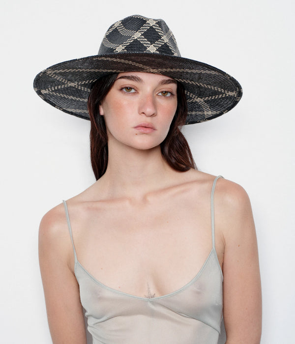 Ruslan Baginskiy Diagonal-Stripe Straw Fedora Hat • RB United States