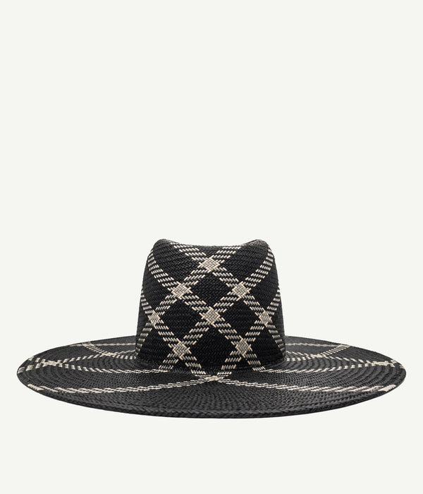 Ruslan Baginskiy Diagonal-Stripe Straw Fedora Hat • RB United States