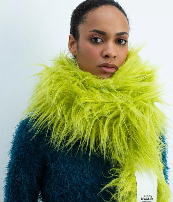 Ruslan Baginskiy Faux-Fur Logo-Patch Scarf • RB United States