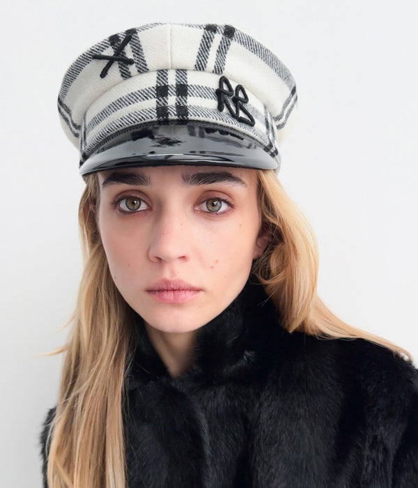 Ruslan Baginskiy Logo-embellished Checked Baker Boy Cap • RB United States