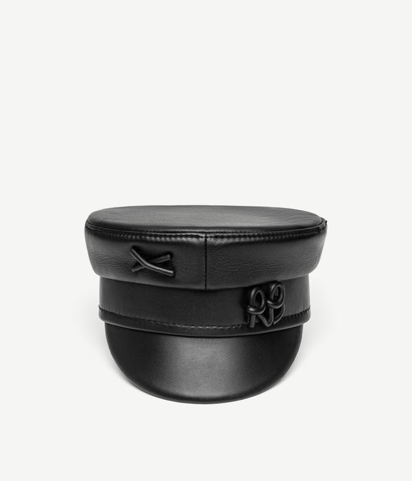 ruslan baginskiy Logo-embellished Leather Baker Boy Cap • RB United States