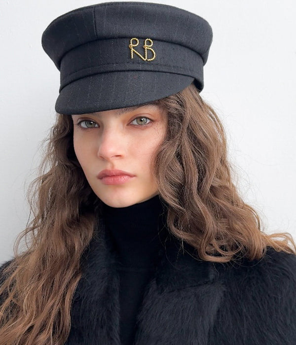 Ruslan Baginskiy Logo-embellished Stripe-Pattern Baker Boy Cap • RB United States