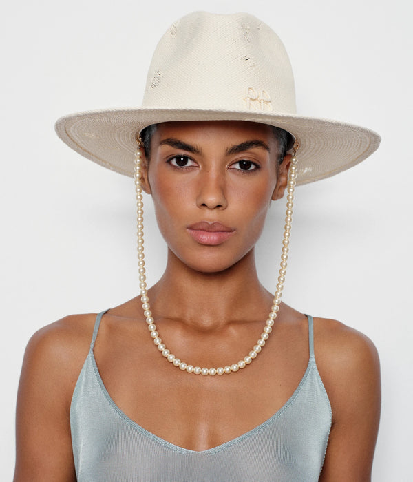 Ruslan Baginskiy Maxi-pearls Embellished Fedora Hat • RB United States