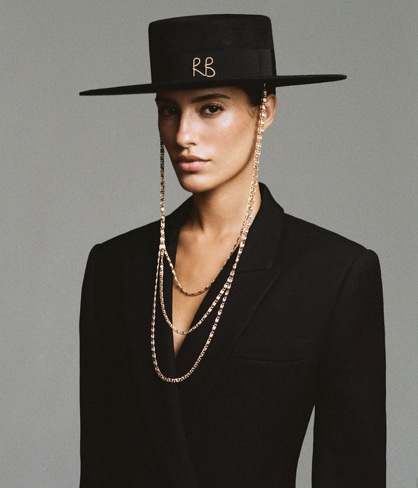 Ruslan Baginskiy Monogram-embellished Canotier Hat • RB United States