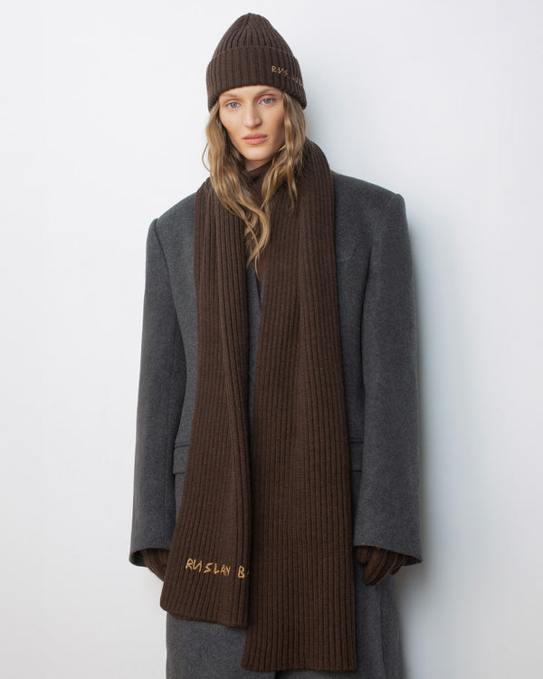 Ruslan Baginskiy Monogram-embroidered Wool Gloves • RB United States