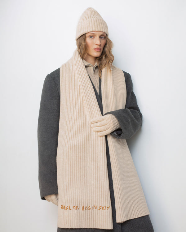 Ruslan Baginskiy Monogram-embroidered Wool Gloves • RB United States