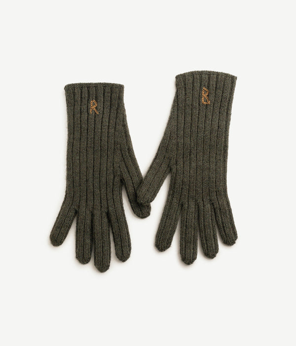 ruslan baginskiy Monogram-embroidered Wool Gloves • RB United States