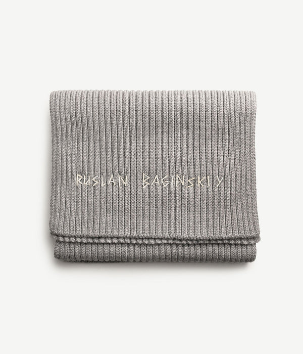 ruslan baginskiy Monogram-embroidered Wool Scarf • RB United States
