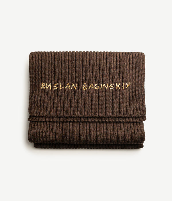 ruslan baginskiy Monogram-embroidered Wool Scarf • RB United States