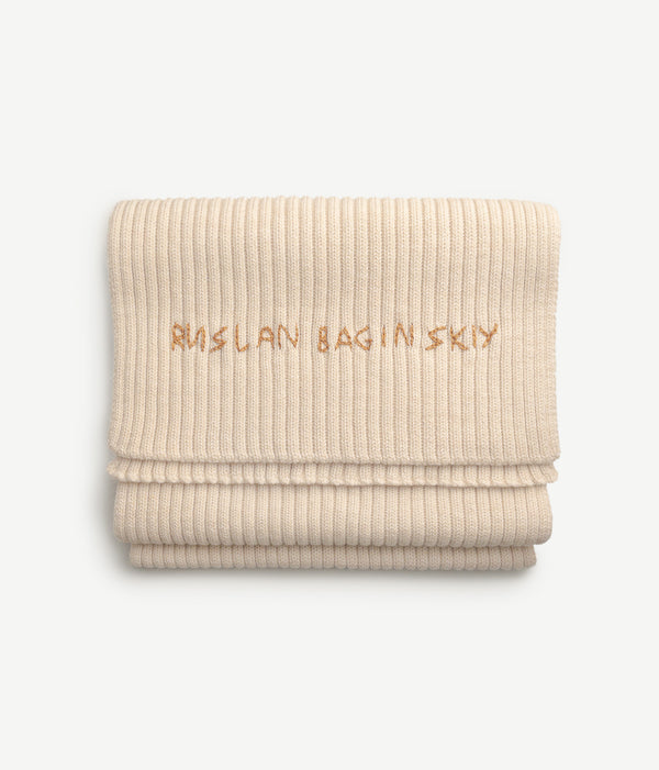 ruslan baginskiy Monogram-embroidered Wool Scarf • RB United States