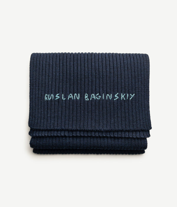 ruslan baginskiy Monogram-embroidered Wool Scarf • RB United States
