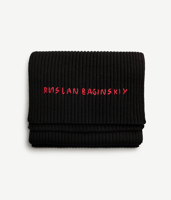 ruslan baginskiy Monogram-embroidered Wool Scarf • RB United States